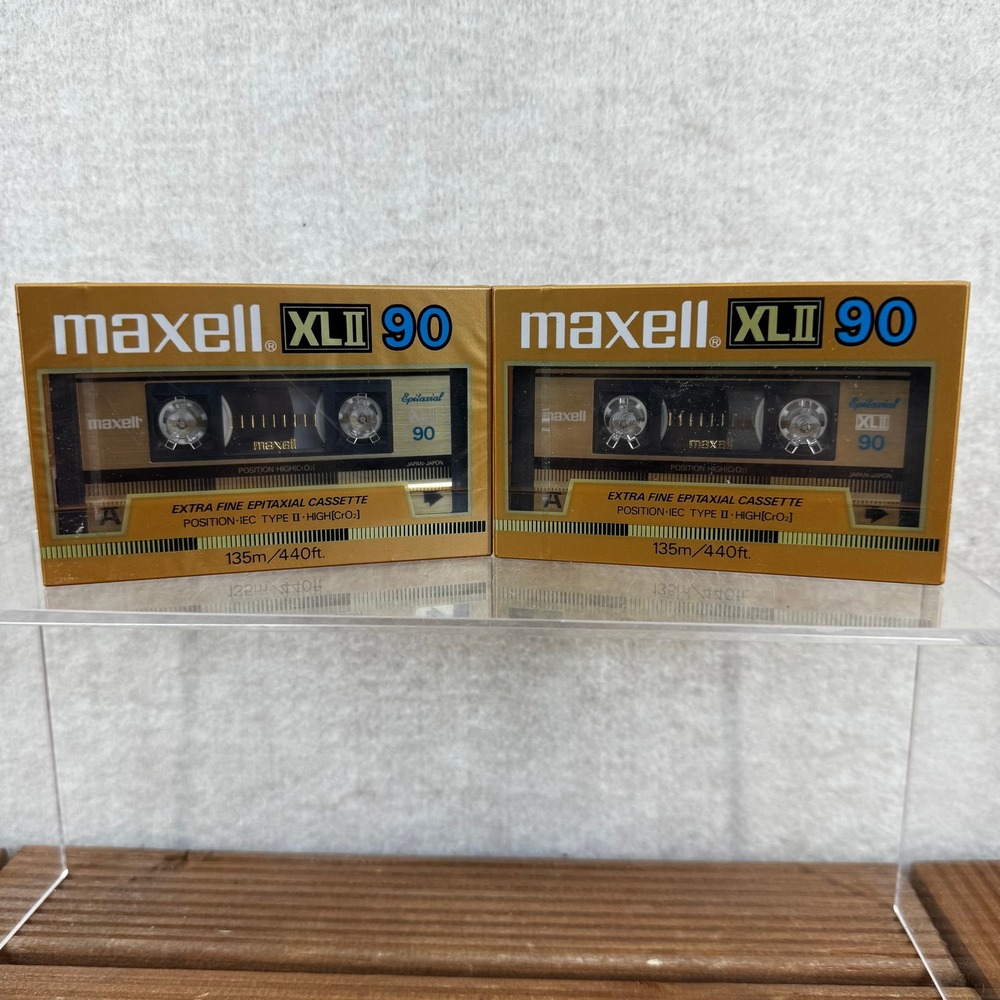 Vtg 1980 Maxell XLII 90 High Bias Type II Cassette Tapes 2 Pack New Sealed
